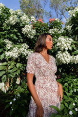 Renae Wrap Dress - Cheetah Cream