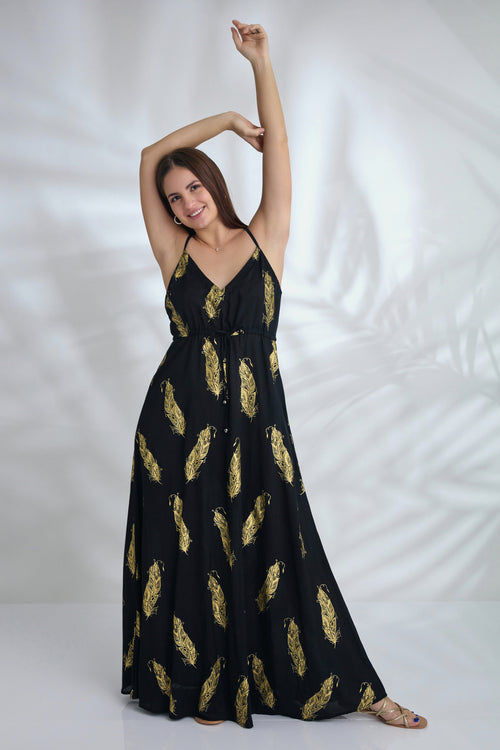 Boho Dress - Golden Feather