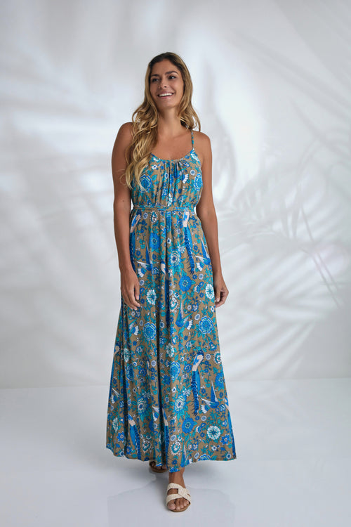 Maxi with belt - Peacock