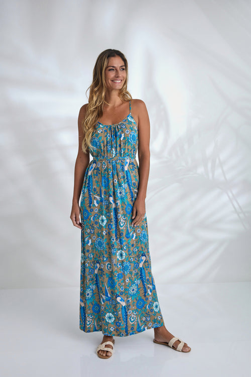 Maxi with belt - Peacock