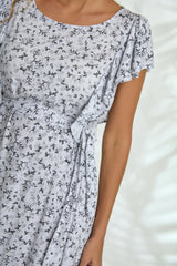 Kayla Dress - Grey Petal