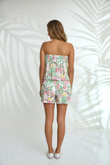 Playsuit Strapless - Pastel Botanic