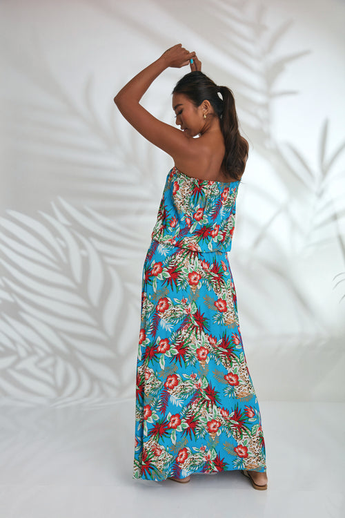 Mandy Dress - Blue Hibiscus